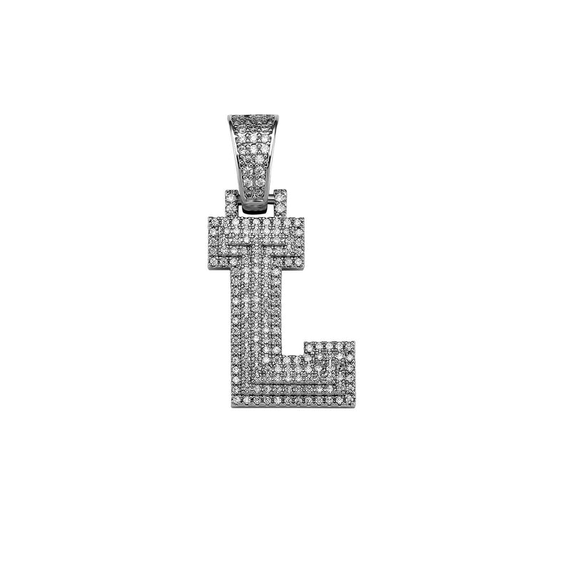 Custom Micro Pave Letter Pendant 14K - ICECI