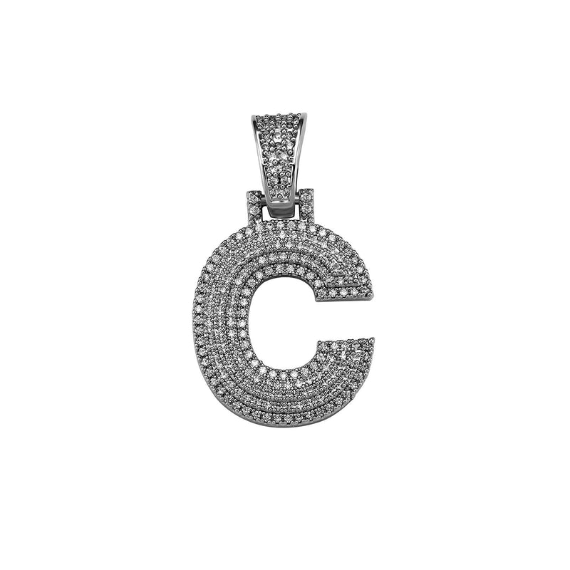 Custom Micro Pave Letter Pendant 14K - ICECI