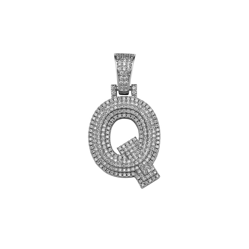 Custom Micro Pave Letter Pendant 14K - ICECI