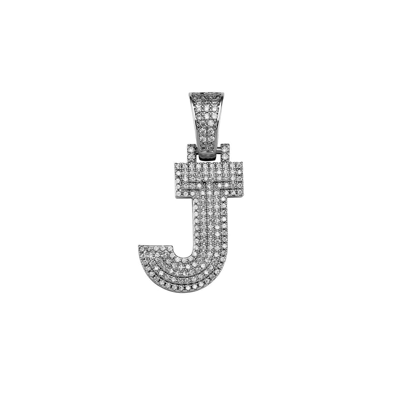 Custom Micro Pave Letter Pendant 14K - ICECI