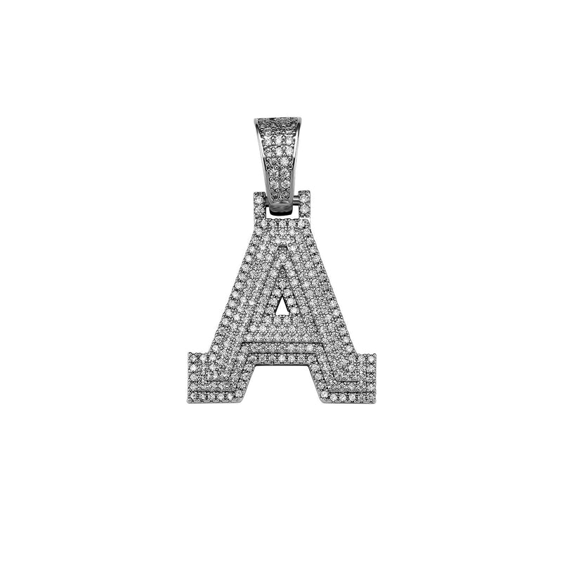 Custom Micro Pave Letter Pendant 14K - ICECI