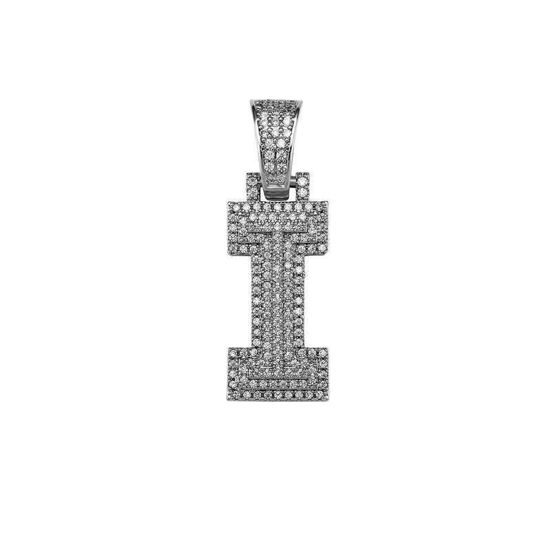 Custom Micro Pave Letter Pendant 14K - ICECI