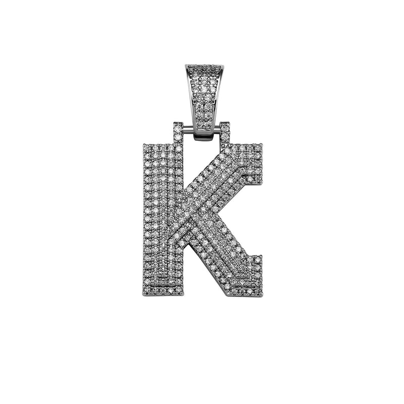 Custom Micro Pave Letter Pendant 14K - ICECI