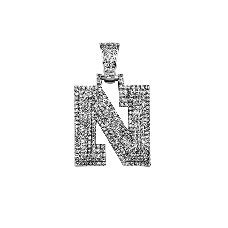 Custom Micro Pave Letter Pendant 14K - ICECI