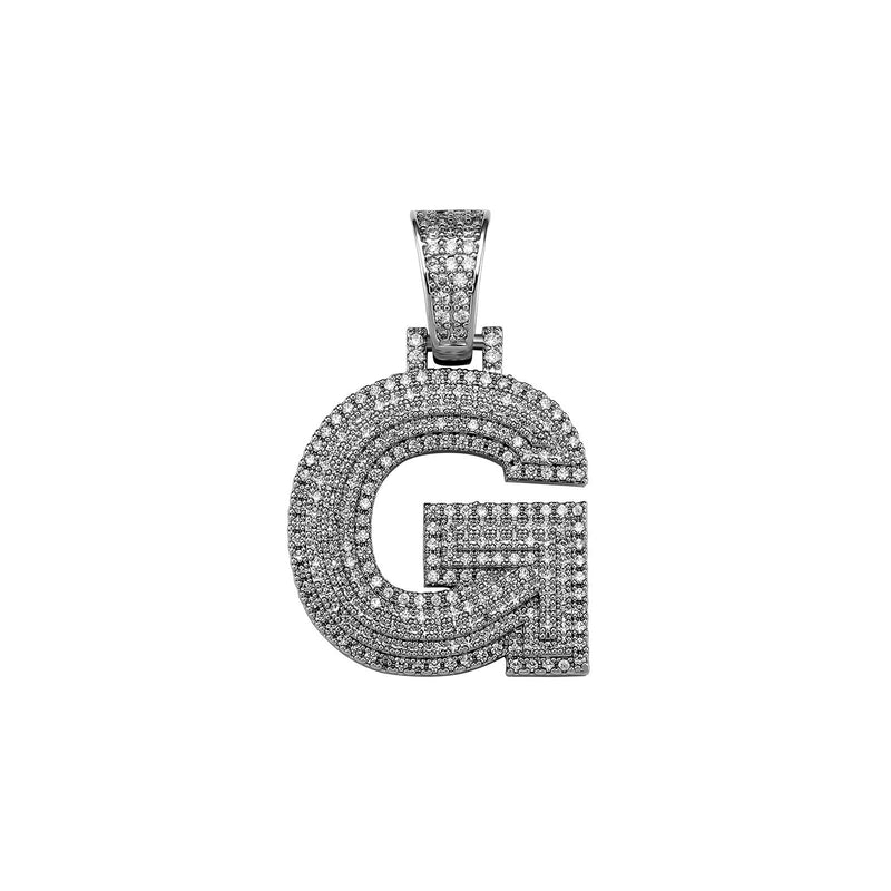 Custom Micro Pave Letter Pendant 14K - ICECI