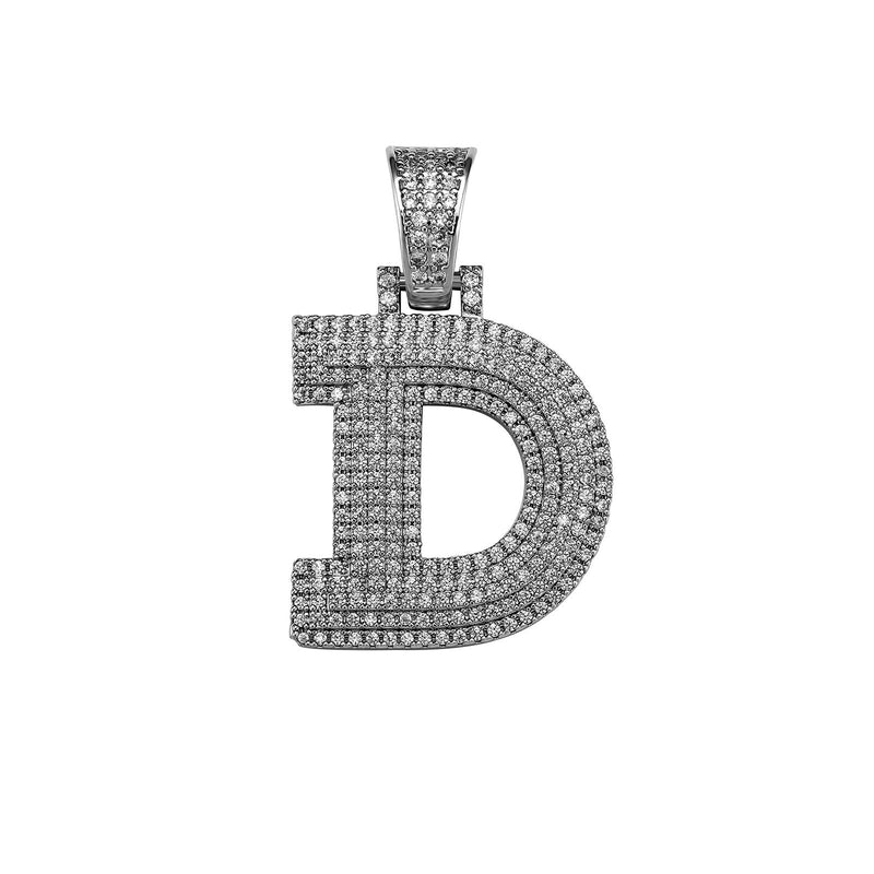 Custom Micro Pave Letter Pendant 14K - ICECI