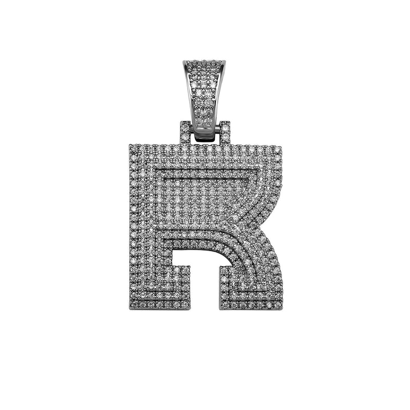 Custom Micro Pave Letter Pendant 14K - ICECI