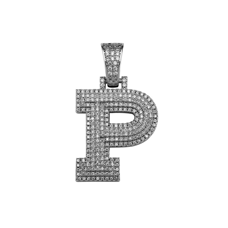 Custom Micro Pave Letter Pendant 14K - ICECI