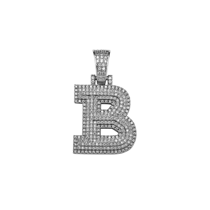 Custom Micro Pave Letter Pendant 14K - ICECI