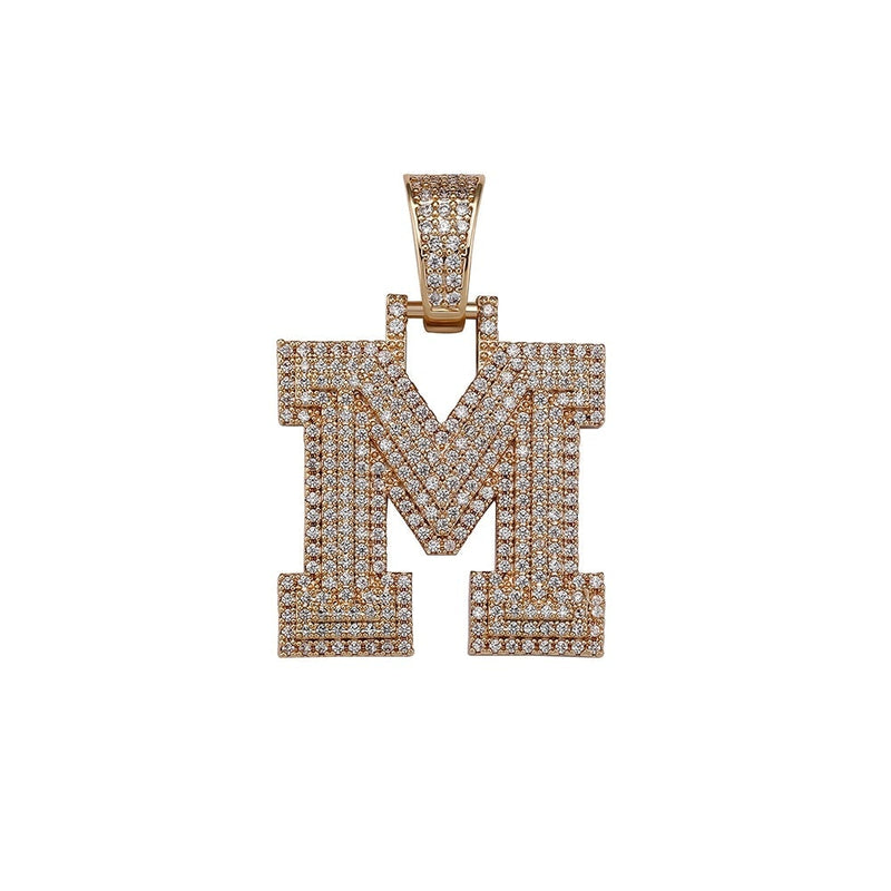 Custom Micro Pave Letter Pendant 14K - ICECI