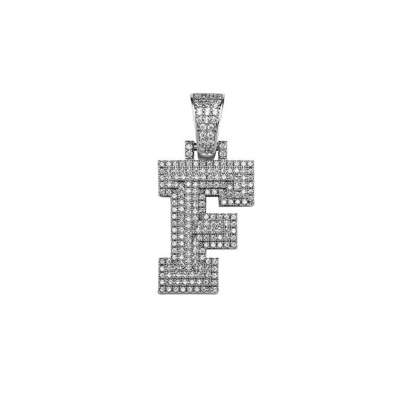 Custom Micro Pave Letter Pendant 14K - ICECI