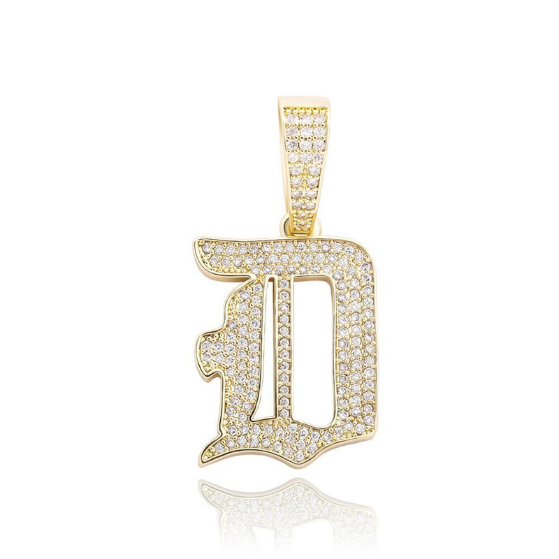 CUSTOM OLD ENGLISH LETTER PENDANT 14K - ICECI