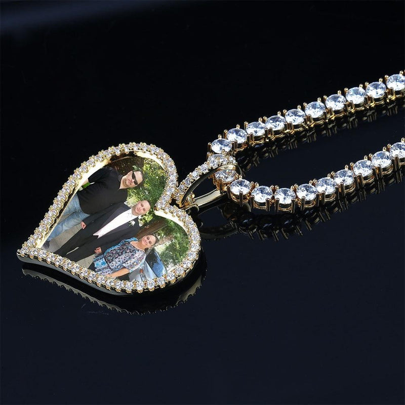 CUSTOM PHOTO HEART PENDANT 18K - ICECI