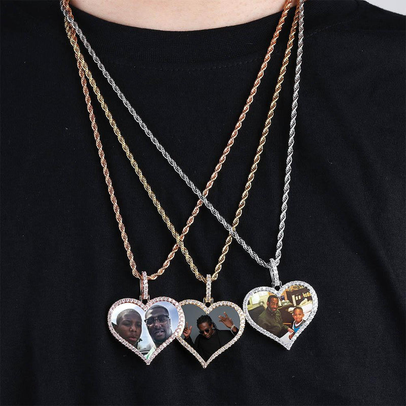 CUSTOM PHOTO HEART PENDANT 18K - ICECI