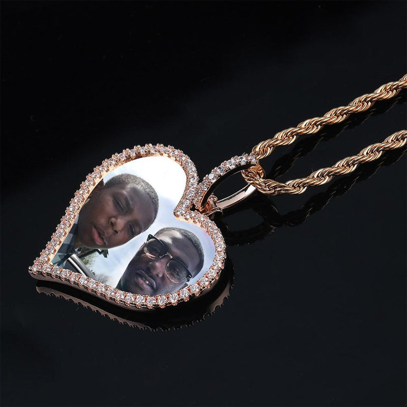 CUSTOM PHOTO HEART PENDANT 18K - ICECI