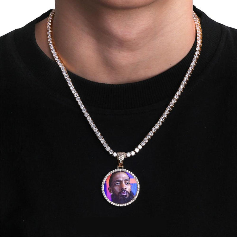 CUSTOM PHOTO MEDALLION PENDANT 14K - ICECI