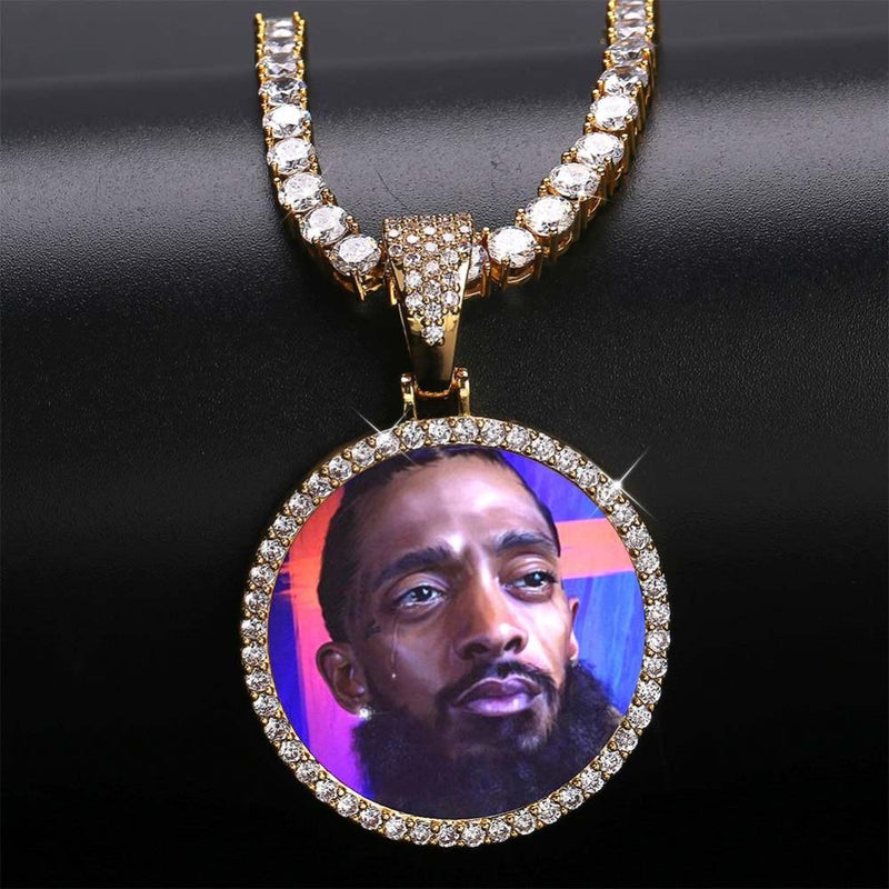 CUSTOM PHOTO MEDALLION PENDANT 14K - ICECI