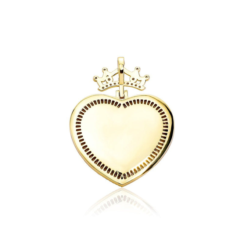 Custom Tiara Heart Photo Pendant 14K - ICECI