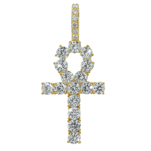 Diamond Ankh Cross Pendant 18K - ICECI