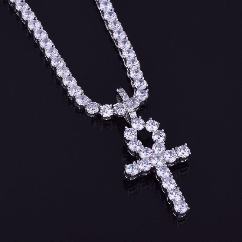 Diamond Ankh Cross Pendant 18K - ICECI