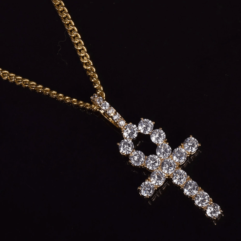 Diamond Ankh Cross Pendant 18K - ICECI