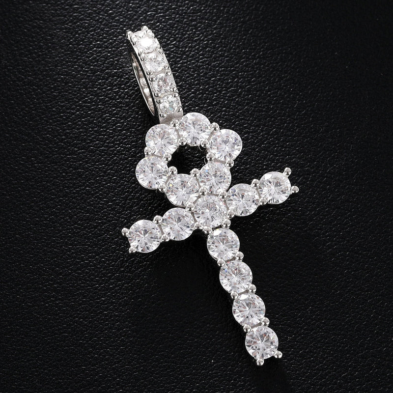 Diamond Ankh Pendant 18K x Moissanite - ICECI