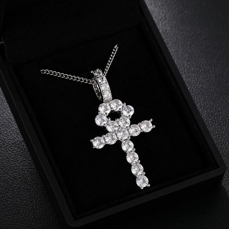 Diamond Ankh Pendant 18K x Moissanite - ICECI