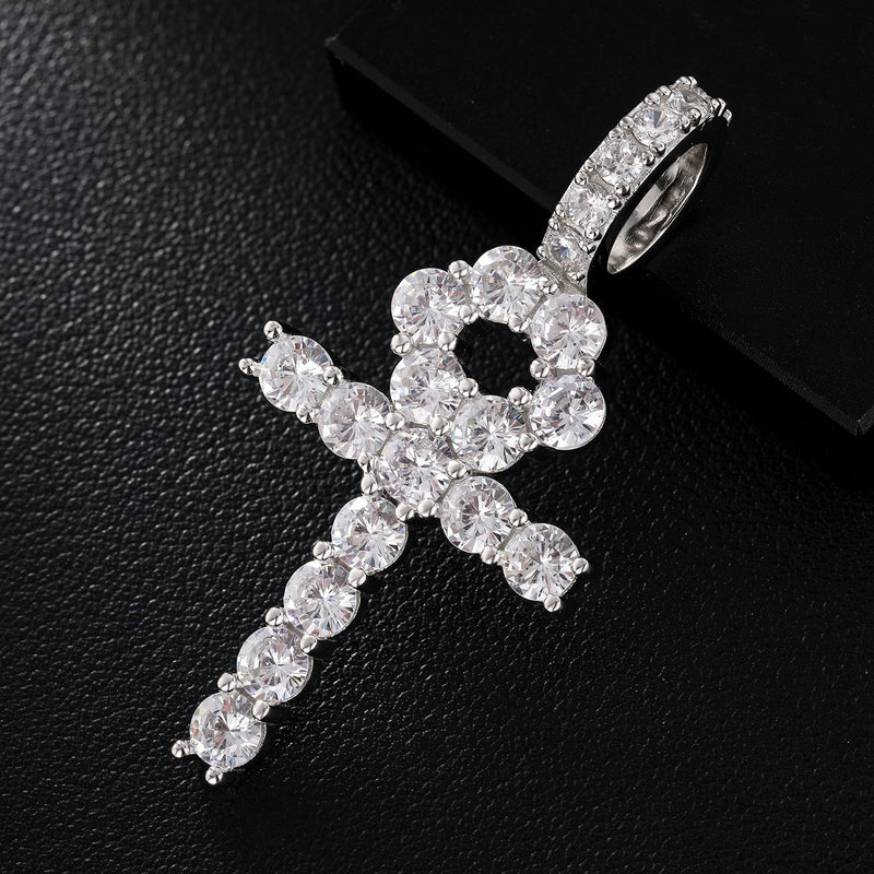 Diamond Ankh Pendant 18K x Moissanite - ICECI