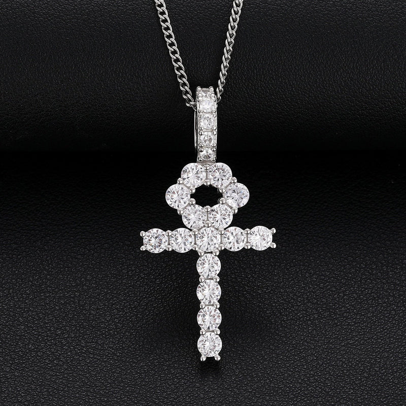 Diamond Ankh Pendant 18K x Moissanite - ICECI