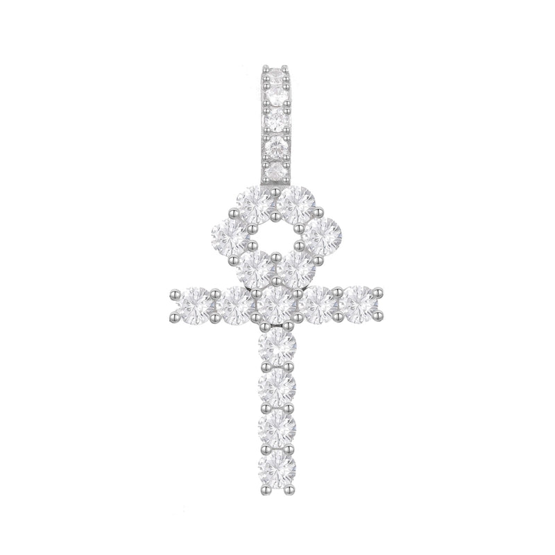 Diamond Ankh Pendant 18K x Moissanite - ICECI