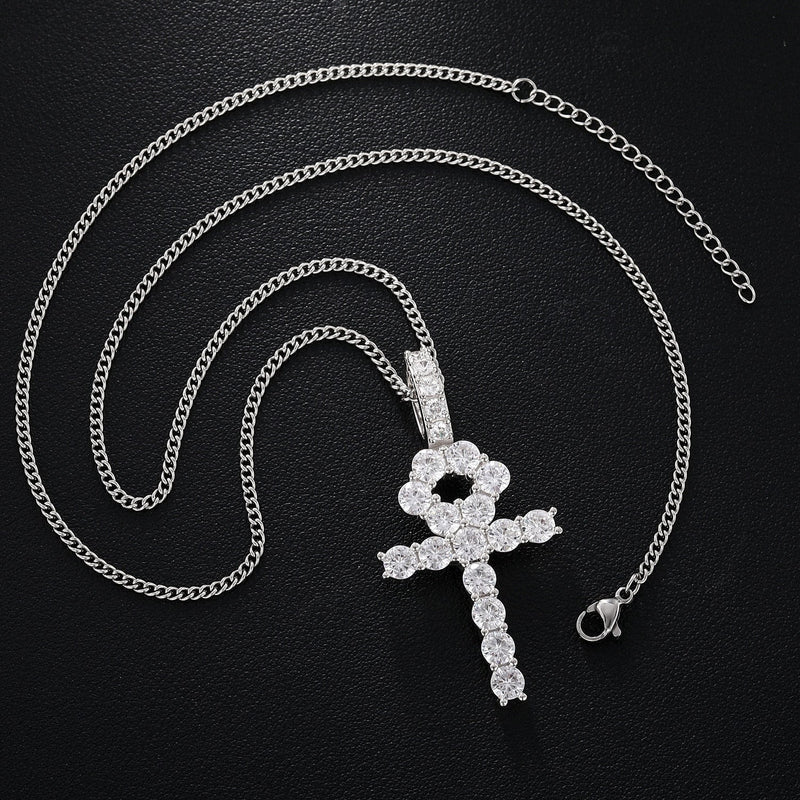 Diamond Ankh Pendant 18K x Moissanite - ICECI