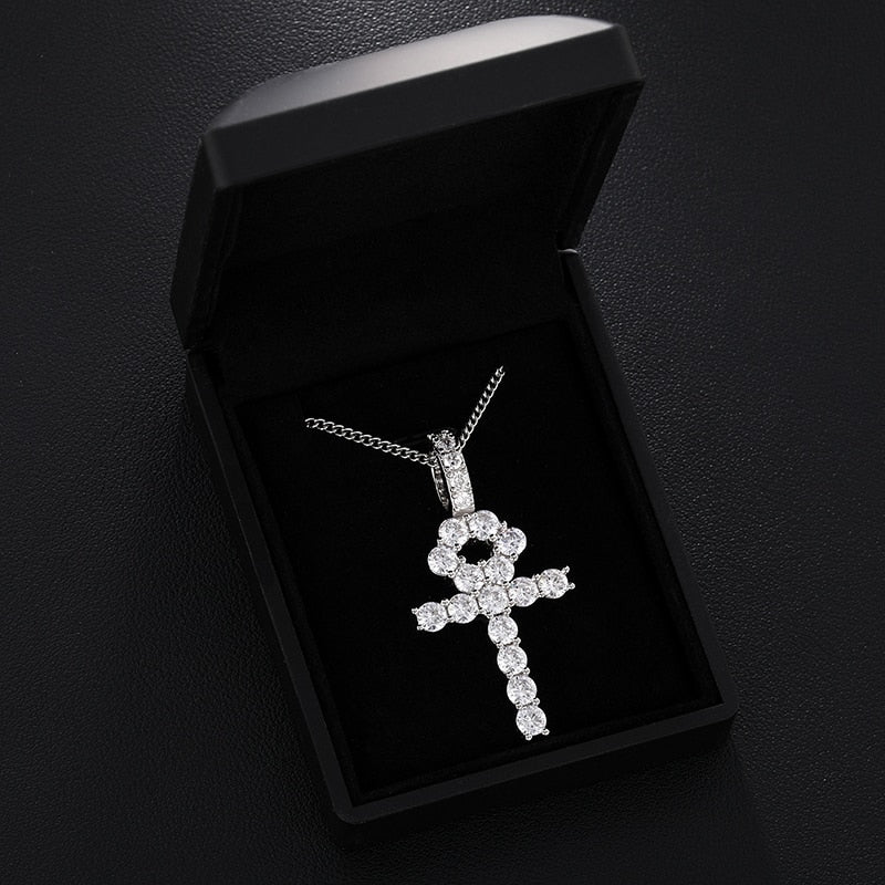 Diamond Ankh Pendant 18K x Moissanite - ICECI