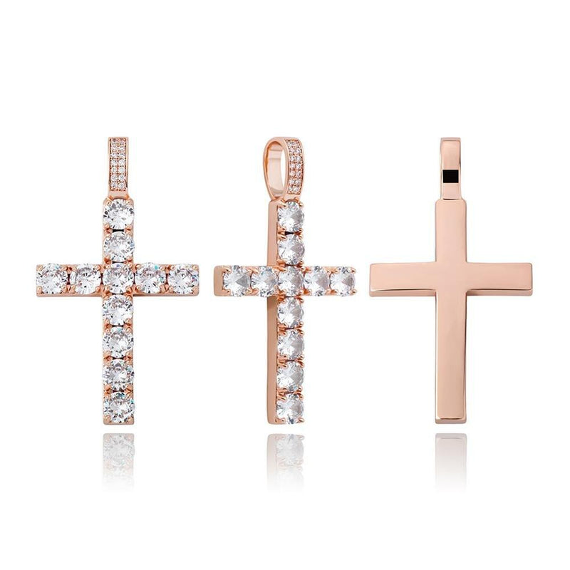 DIAMOND CROSS PENDANT 14K - ICECI