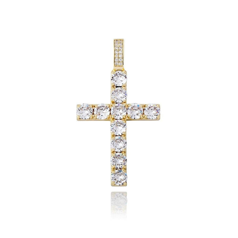 DIAMOND CROSS PENDANT 14K - ICECI