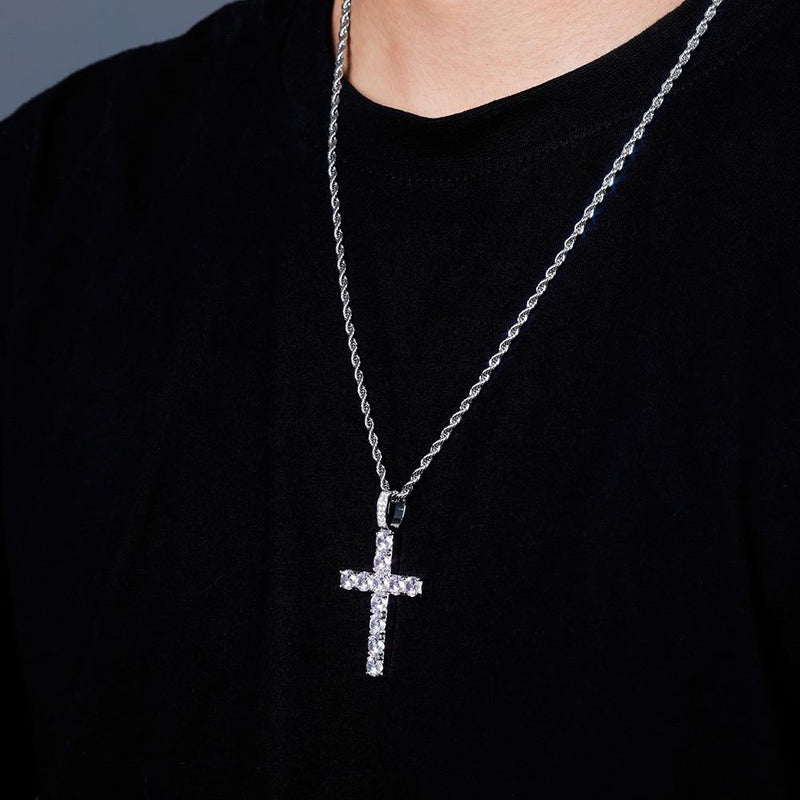 DIAMOND CROSS PENDANT 14K - ICECI