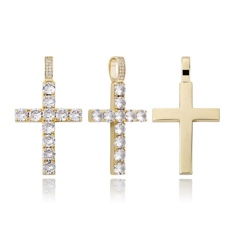 DIAMOND CROSS PENDANT 14K - ICECI