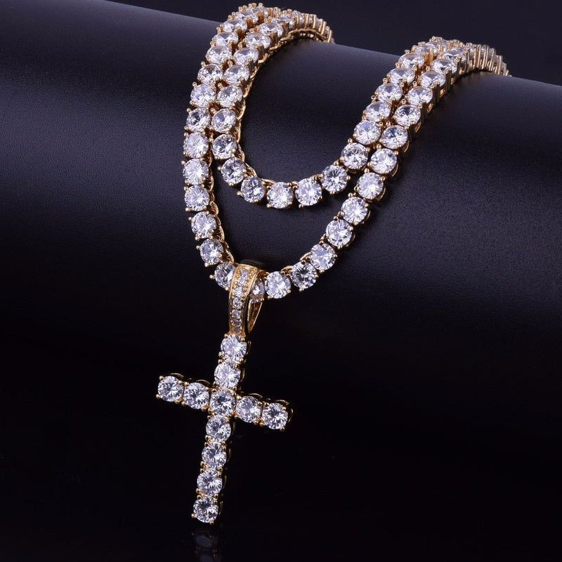 Diamond Cross Pendant 18K - ICECI