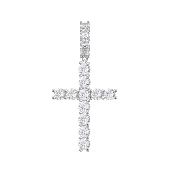 Diamond Cross Pendant 18K x Moissanite - ICECI