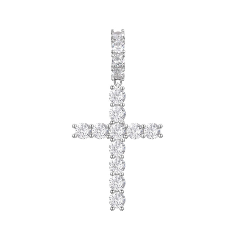 Diamond Cross Pendant 18K x Moissanite - ICECI