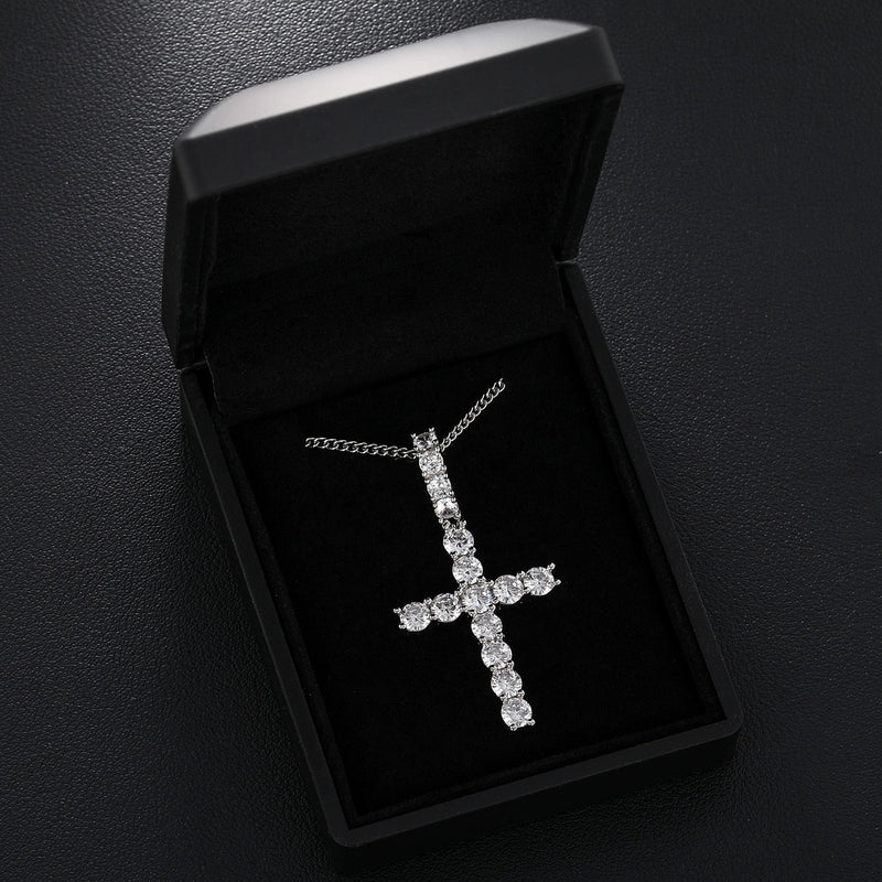 Diamond Cross Pendant 18K x Moissanite - ICECI
