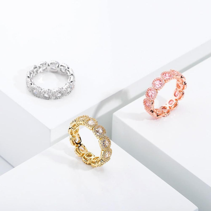 DIAMOND HALO ETERNITY RING 14K - ICECI