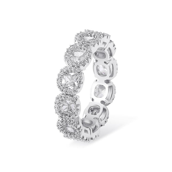 DIAMOND HALO ETERNITY RING 14K - ICECI