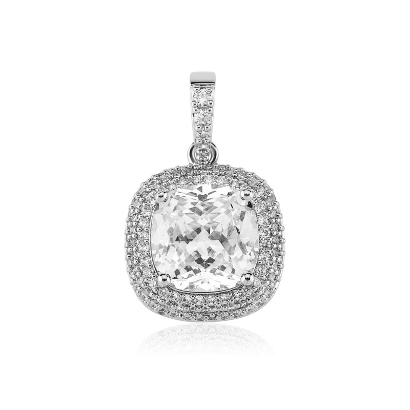 Diamond Halo Square Pendant 14K - ICECI