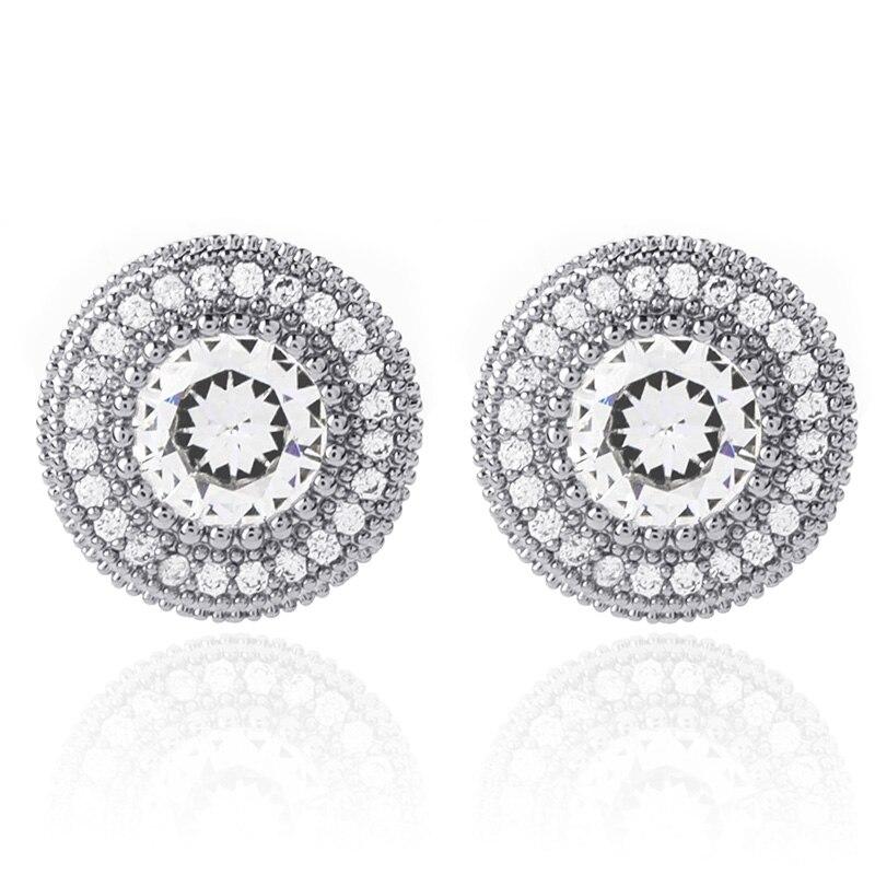 DIAMOND HALO STUD EARRINGS 14K - ICECI