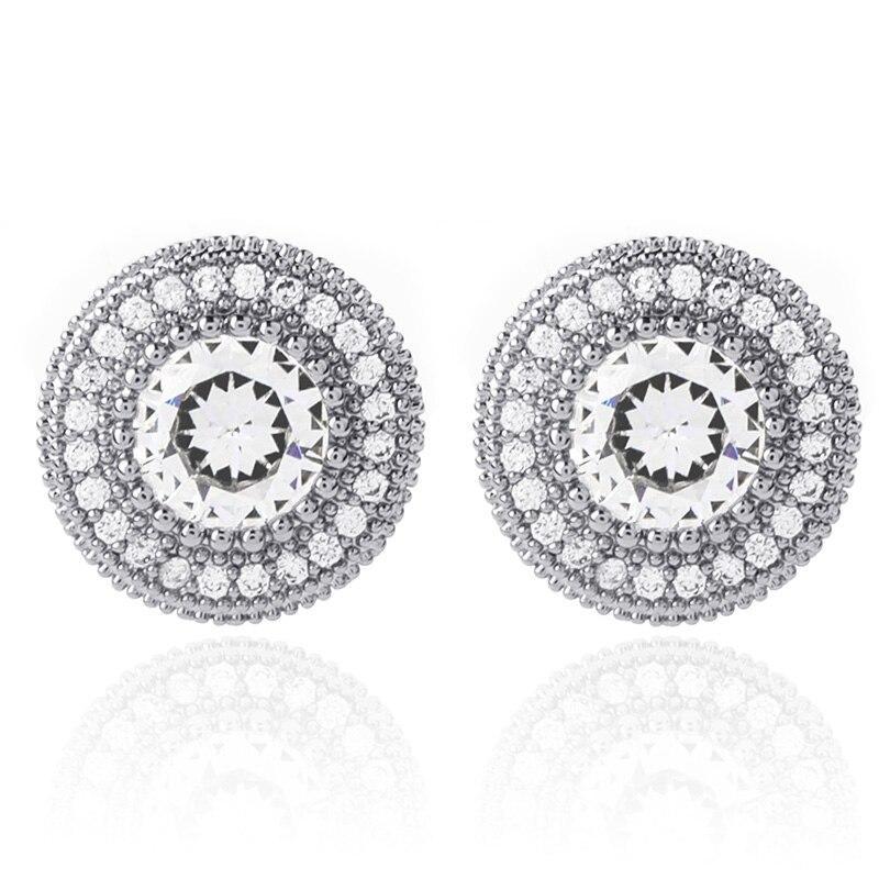 DIAMOND HALO STUD EARRINGS 14K - ICECI