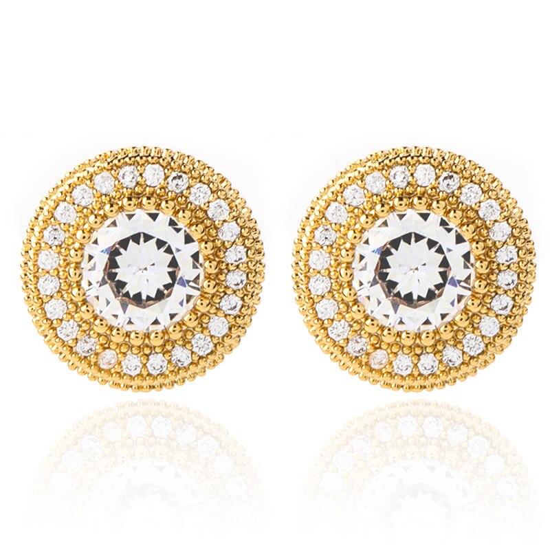 DIAMOND HALO STUD EARRINGS 14K - ICECI