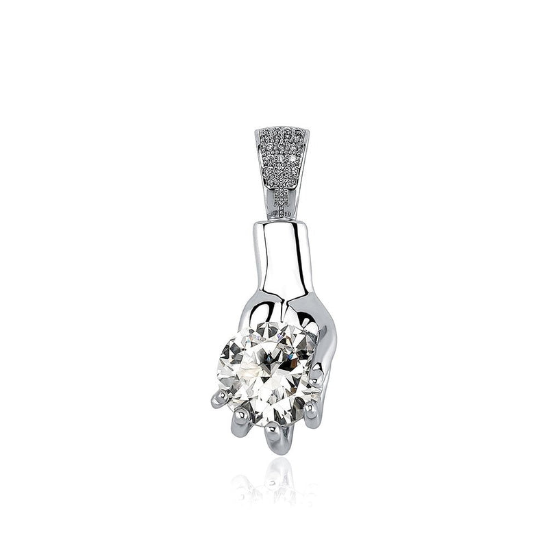 Diamond Hand Pendant 14K - ICECI