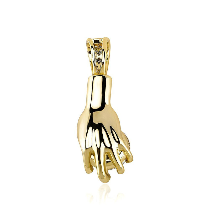 Diamond Hand Pendant 14K - ICECI