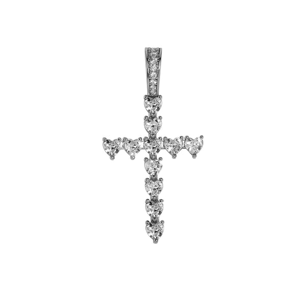 Diamond Heart Cross Pendant 14K - ICECI