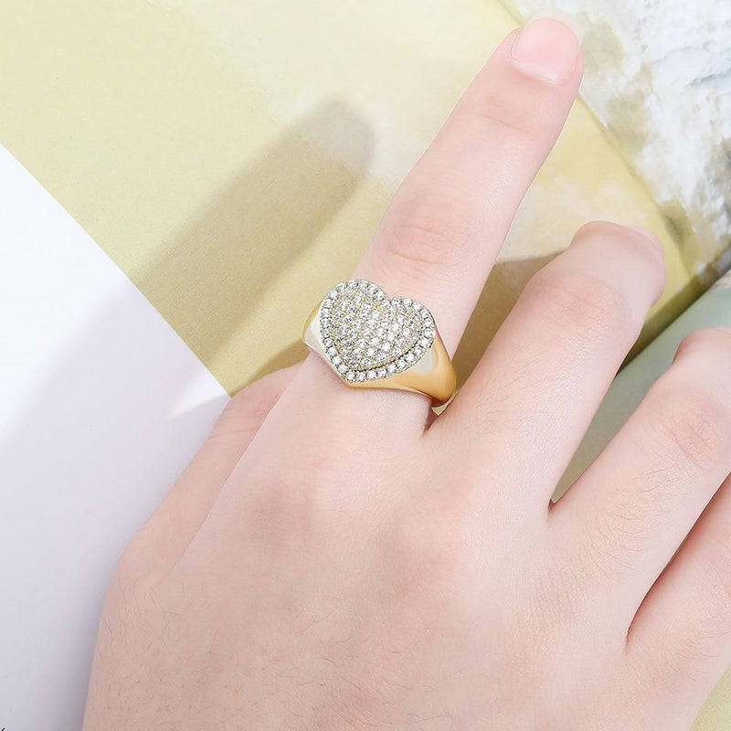 DIAMOND HEART RING 14K - ICECI